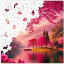 Skygo - Ahşap Puzzle Yetişkinler Için - Sakura Huzuru Benzersiz Parçalı Puzzle - 353 Parça Ahşap Yapboz - Yapıştırıcı Folyo Dahil - Dekoratif Ahşap Puzzle - 29X29 cm - S1-25