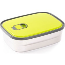 Feyza Design Paslanmaz Çelik Mavi Kapaklı 680ML Yemek Taşıma Kabı