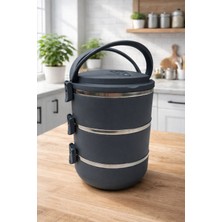 Feyza Design 3 Katlı 1,8 Lt Yemek Termosu Sefer Tasası Saklama Kabı