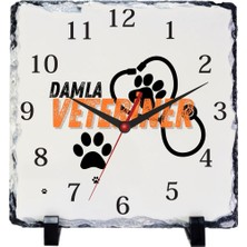 Çılgıntrend Veteriner Hekimlere Özel Isimli Doğal Taş Masa Saati