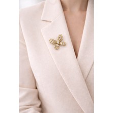 Livaz Accessories Çelik Kadın Zirkon Taşlı Kelebek Broş