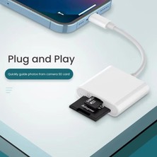 Skygo GA27 I-Os I-Pad ve I-Phone Uyumlu 8 Pin Lighting Çevirici Adaptör Micro Sd ve Sd Kart Okuyucu (8 Pin)