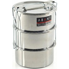 Feyza Design Paslanmaz Çelik 3'lü Yemek Taşıma Kabı, 14X7 Cm, Dayanıklı ve Pratiktir