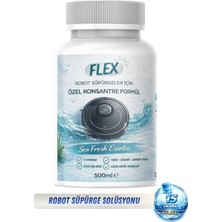 Flex Robot Süpürge Yüzey Temizleme Solüsyonu 500 ml | Moplu Robotlar ile Uyumlu | Düşük Köpük | İz Yapmaz - Okyanus Esintisi Parfümlü -