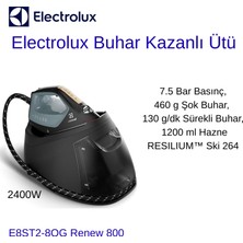 Electrolux 2400W 8og Renew 800,7.5 Bar Basınç, 460 G Şok Buhar Buhar Kazanlı Ütü   +  Dijital Mutfak Tartısı Hediye