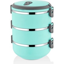 Feyza Design 3 Katlı Sızdırmaz Yemek Termosu, Sefer Tası ve Saklama Kabı 2,25 Litre