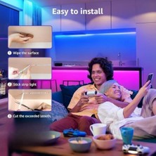 Skygo Rgb Şerit LED Işık – SB-6525, Müzik ve Ses Duyarlı, Ritim Algılayan, Otomatik Renk Değiştiren, Oyun Odası, Tv, Parti, Yatak Odası Dekorasyonu Için (5 Metre)