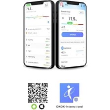 Skygo Akıllı Baskül Bluetooth Elektronik Tartı, LCD Ekranlı, Mobil Uygulama Destekli, 180 kg Kapasiteli Vücut Analiz Baskülüdür Bmı, Yağ, Kas, Su ve Kitle Ölçer Sağlıklı Yaşam Takibi Için Idealdir