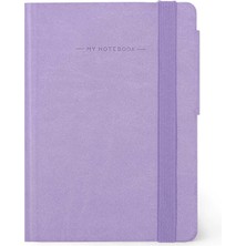 Skygo - Şeritli Defter, SMALL,192 Sayfa, Yumuşak Pu Kapak, Fsc® Sertifikalı Kağıtta, Fildişi Kağıt 90 G/m², Aylık Planlayıcı, Bölüm, Yer Imi, 9,5X13,5 Cm, Lavanta Rengi