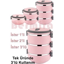 Feyza Design 3 Katlı Yemek Termosu Sefer Tası Saklama Kabı, Pratik ve Şık Tasarım