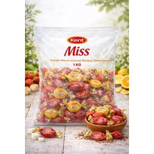 Kent Miss Karışık Meyve Aromalı Bonbon Şekerleme 1 kg Yumuşak Şekerleme