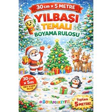 Haydi Dekor Çocuklar Için Yılbaşı Temalı Boyama Rulosu – 30 cm x 5 M | Eğitici, Eğlenceli ve Yaratıcı Aktivite Kağıdı”