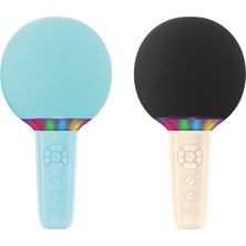 Bluetooth Mikrofonlu Karaoke Hoparlör Seti Rgb LED Işıklı 5 Ses Efektli Taşınabilir Müzik Bombas