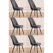 Yonga Concept Karegold Mutfak Sandalyesi 6 Adet (Siyah Metal Ayaklı)