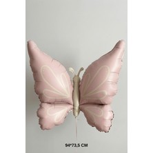 Feyza Design Retro Pembe Kelebek Folyo Balon 94X73,5 cm Parti Süsleme