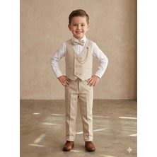 Dublino Kids Erkek Çocuk Smokin Takım Elbise Yelekli Papyonlu