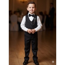 Dublino Kids Erkek Çocuk Smokin Takım Elbise Yelekli Papyonlu