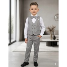Dublino Kids Erkek Çocuk Smokin Takım Elbise Yelekli Papyonlu