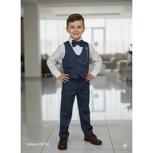 Dublino Kids Erkek Çocuk Smokin Takım Elbise Yelekli Papyonlu