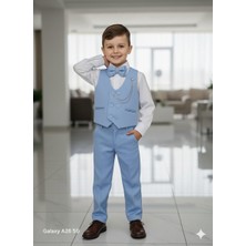 Dublino Kids Erkek Çocuk Smokin Takım Elbise Yelekli Papyonlu