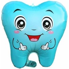 Feyza Design Çok Renkli Mavi Diş Folyo Balon - Eğlence ve Partiler Için