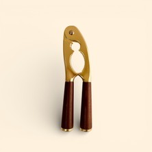 Feyza Design Gold Ceviz Kıracağı, Akasya Saplı, Paslanmaz Çelik, Dayanıklı ve Şık