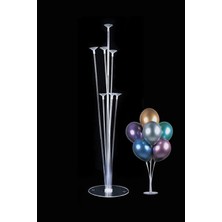 Feyza Design 7'li Şeffaf Balon Standı Doğum Günü Süsleme Ayaklı 1 Adet
