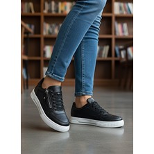 KAFKASLAR AYAKKABI Yeni Model Fermuarlı Düz Taban Sneaker Kadın Spor Ayakkabı
