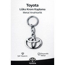SAVEK Yüksek Kaliteli Toyota Logolu Lüks Krom Kaplama Oto Anahtarlığı Şık Hediyelik Araç Aksesuar