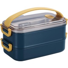 Feyza Design Çift Katlı 1400ML Paslanmaz Çelik Öğle Yemeği Kutusu