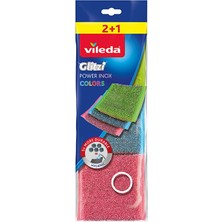 Vileda Power Pad 2+1'li Inox Colors 4 Adet