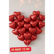 Feyza Design 25 Adet Kırmızı Kalp Folyo Balon Sevgililer Günü ve Kutlama Süsleri