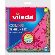 Vileda Colors 4'lü Temizlik Bezi Mikrofiber Özellikleri ile Rengarenk Yüzeylerde Mükemmel Temizlik