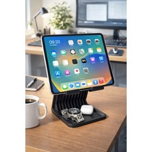 Lmz Design Tablet Standı Masaüstü iPad Uyumlu Ergonomik Tablet Tutucu Stand Siyah