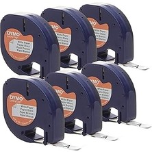 Starseven Dymo Letratag Etiket Makineleri Için Otantik Lt Kağıt Etiketleme Bandı, 1/2" (12 Mm), Beyaz Ba