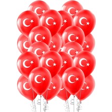 Feyza Design 30’lu Ay Yıldız Türk Bayraklı Balon Seti 12 Inc