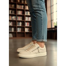 KAFKASLAR AYAKKABI Yeni Model Fermuarlı Düz Taban Sneaker Kadın Spor Ayakkabı