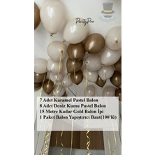 Feyza Design 7 Karamel 8 Deniz Kumu Çok Renkli Balon Seti - Partiler Için Dekorasyon