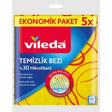 Vileda %30 Mikrofiber Düz 5'li Temizlik Bezi