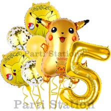 Feyza Design Gri Renkli 5 Yaş Doğum Günü Balon Seti