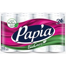 Papia Tuvalet Kağıdı 16'lı Biocare 2 Adet Ultra Yumuşak Cilt Dostu Kullanım