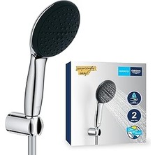 Starseven Vitalio Start 110 El Duşu Seti, 110MM Yuvarlak 2 Akışlı (Yağmur&amp;jet) El Duşu, Duş Başlığı Tutuc