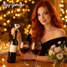 Feyza Design Elmas Şekilli Şarap ve Şampanya Şişesi Koruma Tapa Seti