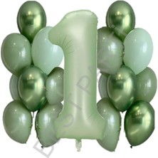 Feyza Design Yeşil Rakam ve Balon Seti - Yaş 1 Eğlence Malzemeleri