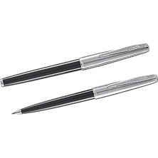 Starseven Scrikss Metropolis 78 Dolma Kalem &amp; Tükenmez Kalem Takımı, Akrilik Gövde, Siyah