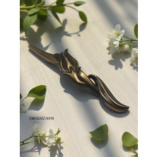 DKSDİZAYN Buket 128-160MM Ağır Metal Kulp - Özel El Açması Antik Sarı Kulp - Mobilya Çekmece Dolap Kulpu Premium