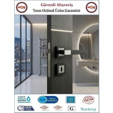 Sofuoğlu Asude Rozetli Kapı Kolu - Mat Siyah Saten - Orjinal Ürün - Oda