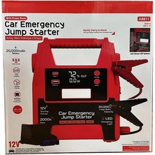 Fırsattan Araç Akü Takviye Cihazı 20000 Mah 12V 2000A Jump Starter Powerbank LCD Ekranlı LED Fenerli