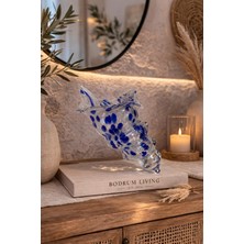 Velora Living Marina Mavi Benekli Cam Deniz Kabuğu Dekoratif Obje