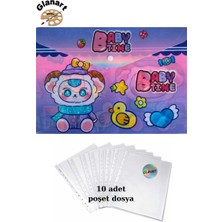 Glanart A4 Boy Çıt Çıt  Ödev Dosyası +10\' Lu Poşet Dosya  Baby Time